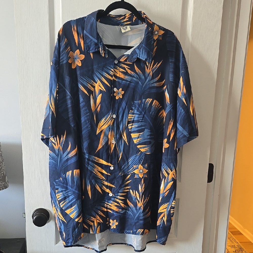 Tropical Blue and Orange Men's Shirt